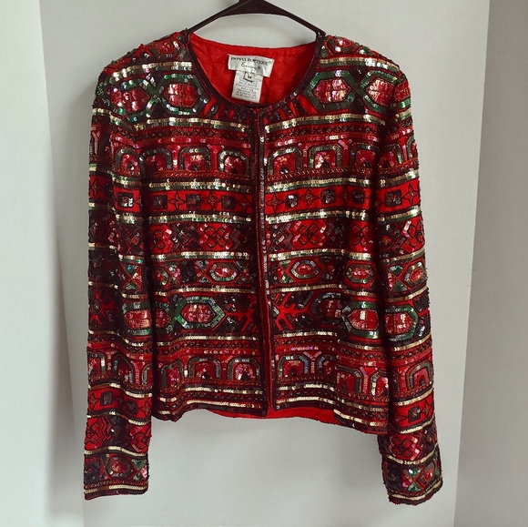 papell boutique evening beaded jacket
